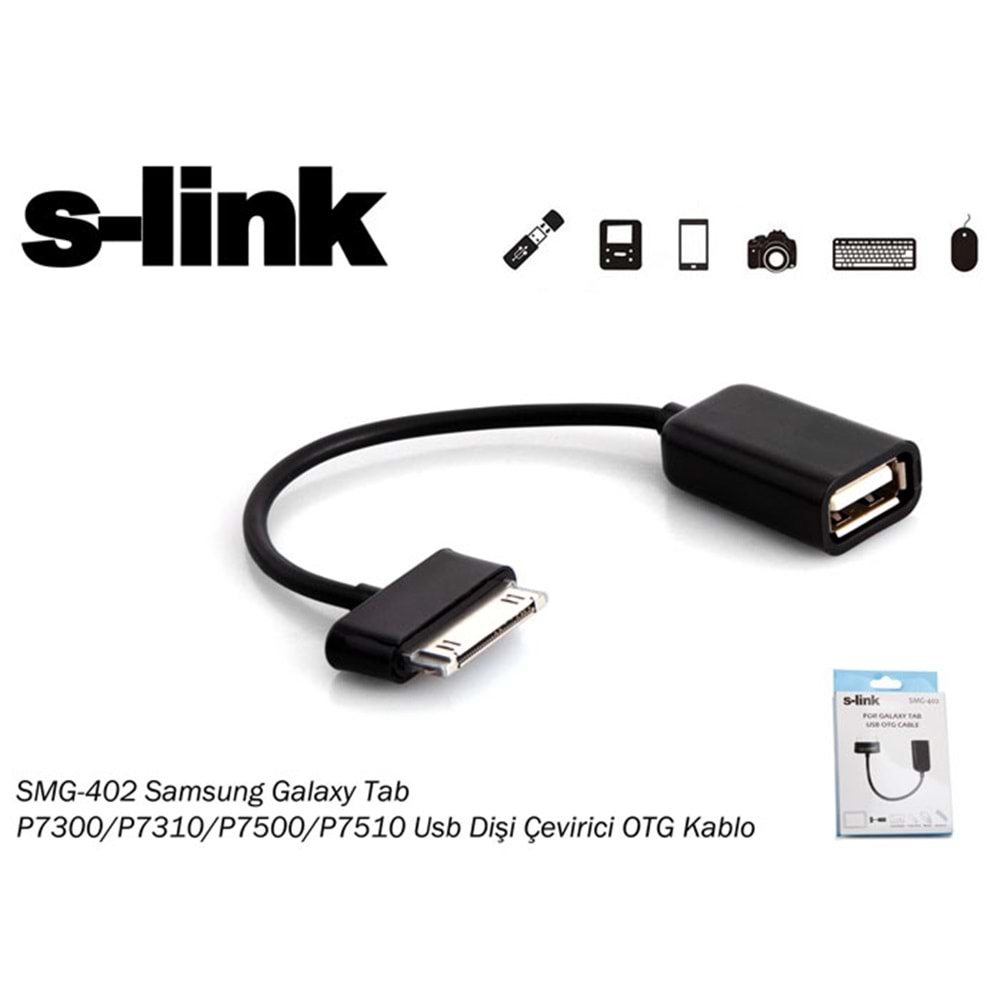 S-link SMG-402 Samsung Galaxy Tab P7300/P7310/P7500/P7510 Usb Dişi Çevirici OTG Kablo