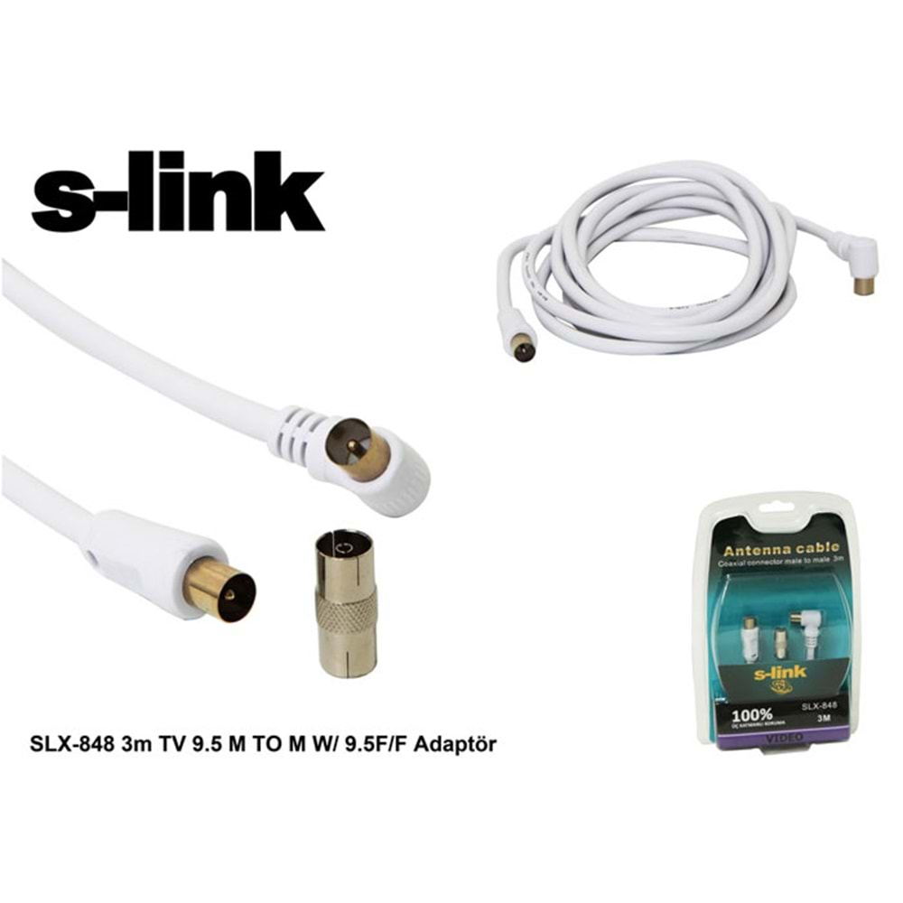 S-link SLX-848 3m TV 9.5 M TO M W/ 9.5F/F Adaptör