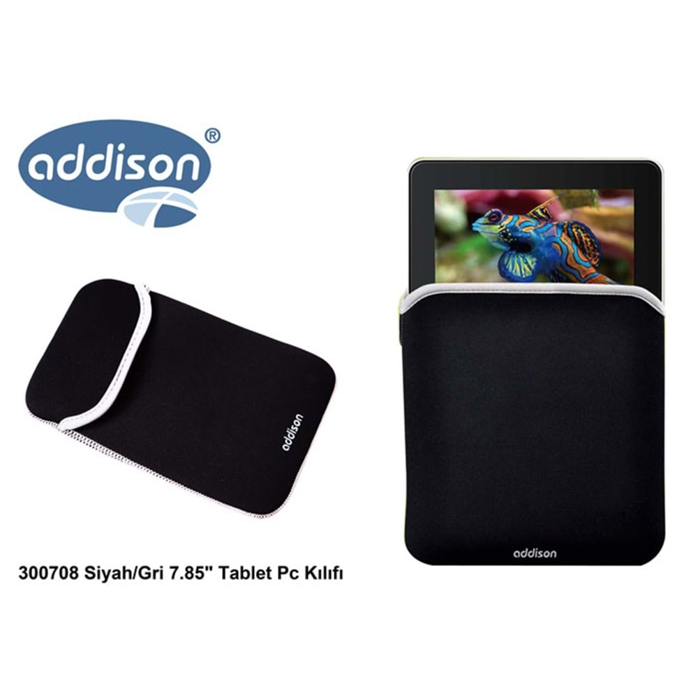 Addison 300708 Siyah/Gri 7.85 Tablet Pc Kılıfı