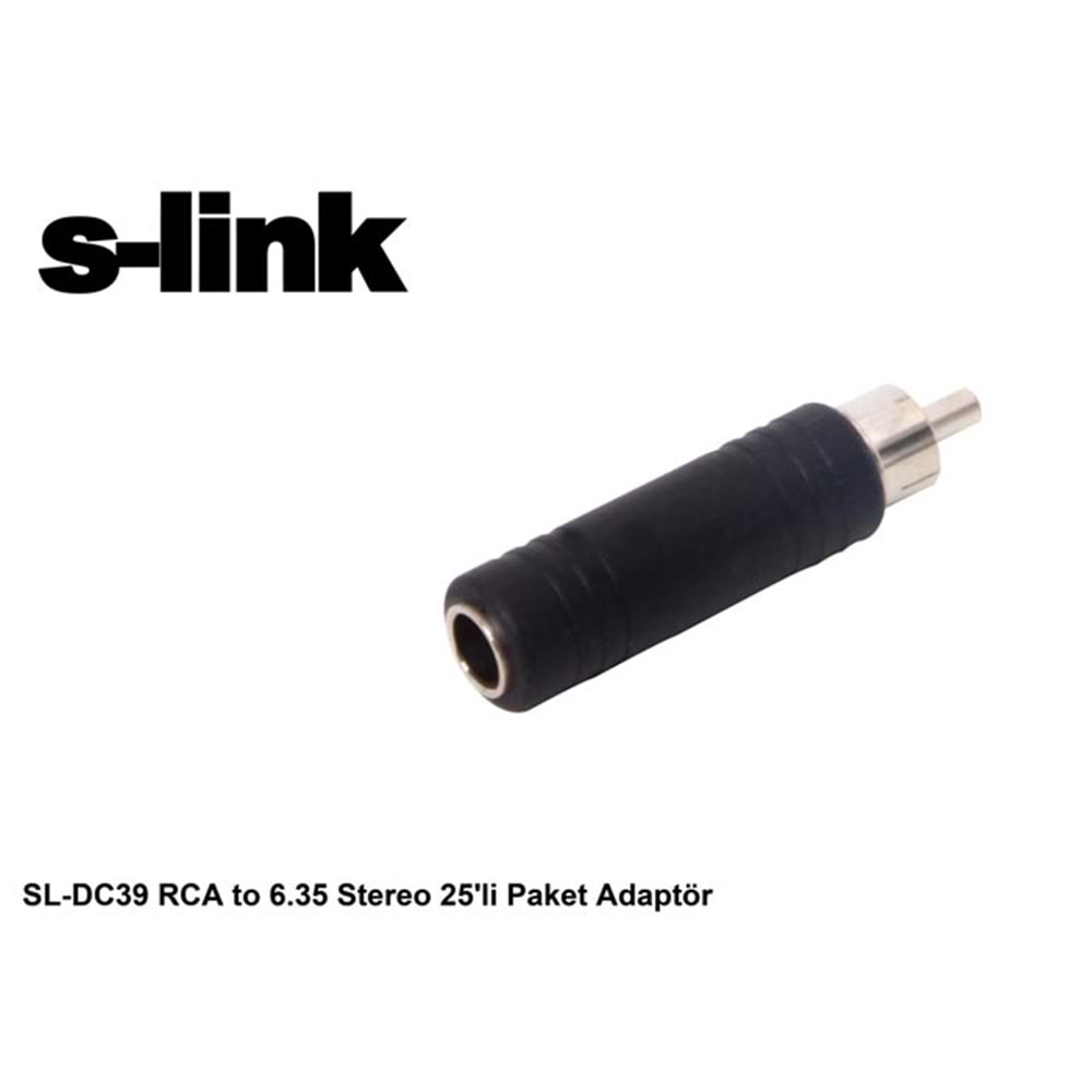 S-link SL-DC39 RCA to 6.35 Stereo 25li Paket Adaptör