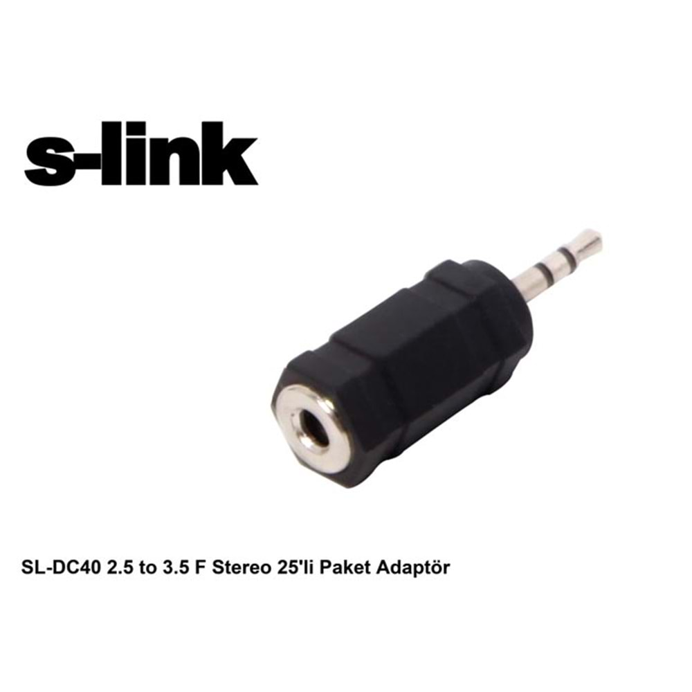 S-link SL-DC40 2.5 to 3.5 F Stereo 25li Paket Adaptör