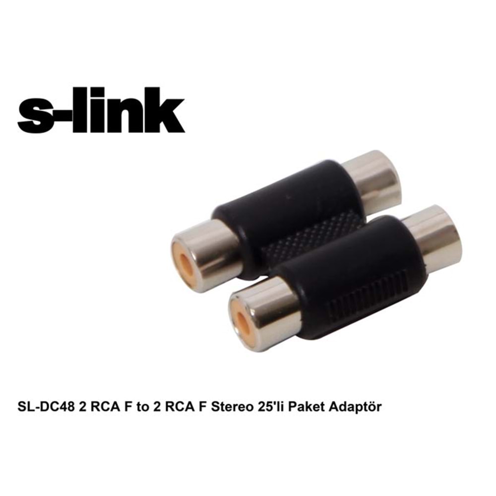 S-link SL-DC48 2 RCA F to 2 RCA F Stereo 25li Paket Adaptör