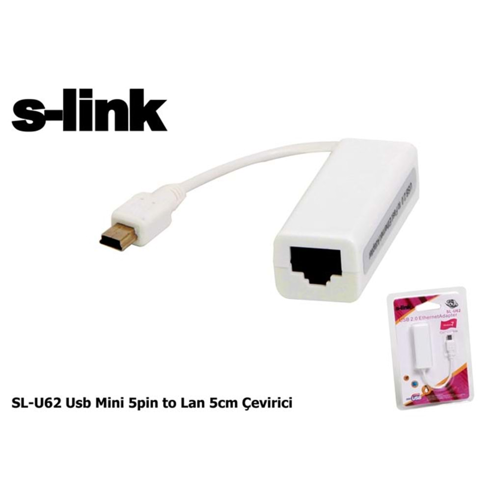 S-link SL-U62 Usb Mini 5pin to Lan 5cm Çevirici