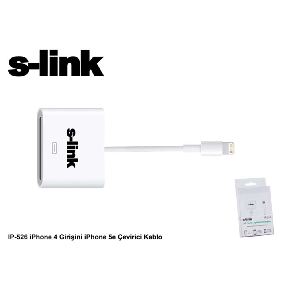 S-link IP-526 iPhone 4 Girişini iPhone 5e Çevirici Kablo