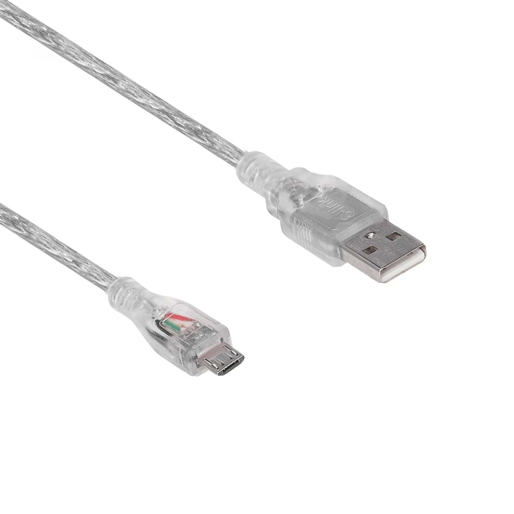 S-link SL-UK55 Usb2.0 5m Şeffaf Usb AM/Mini 5pin Kablo