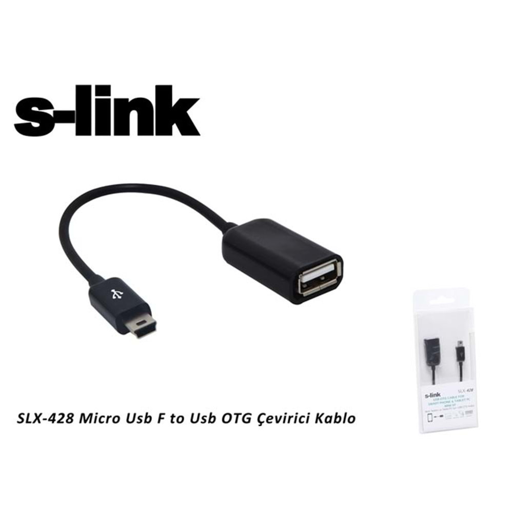 S-link SLX-428 Mini Usb F to Usb OTG Çevirici Kablo