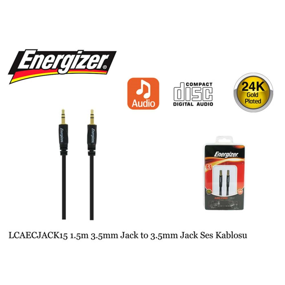 Energizer LCAECJACK15 1.5m 3.5mm Jack to 3.5mm Jack Ses Kablosu