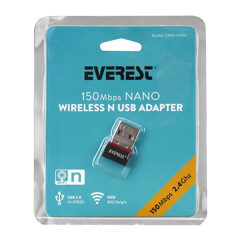 Everest EWN-760N 150 Mbps 2.4GHz MT7601 Wifi Usb Kablosuz Adaptör