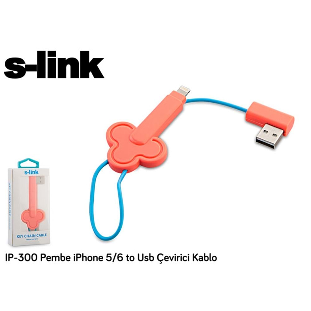 S-link IP-300 Pembe iPad/iPhone Lightning Çevirici Kablo