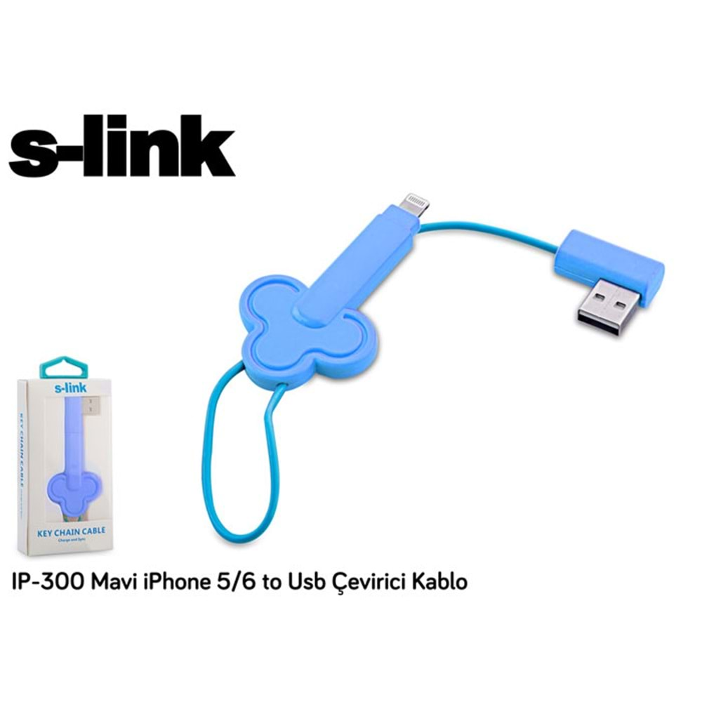 S-link IP-300 Mavi iPad/iPhone Lightning Çevirici Kablo