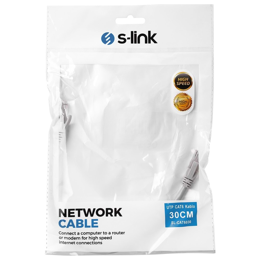 S-link SL-CAT6030 30cm Utp CAT6 Kablo