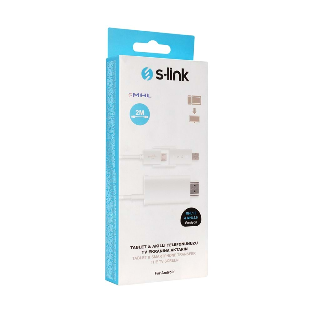 S-link MHL-85 Micro 5pin Universel HDMI 3m Kab. Galaxy S4/S5/Note3/4 MHL Çevirici Adaptör