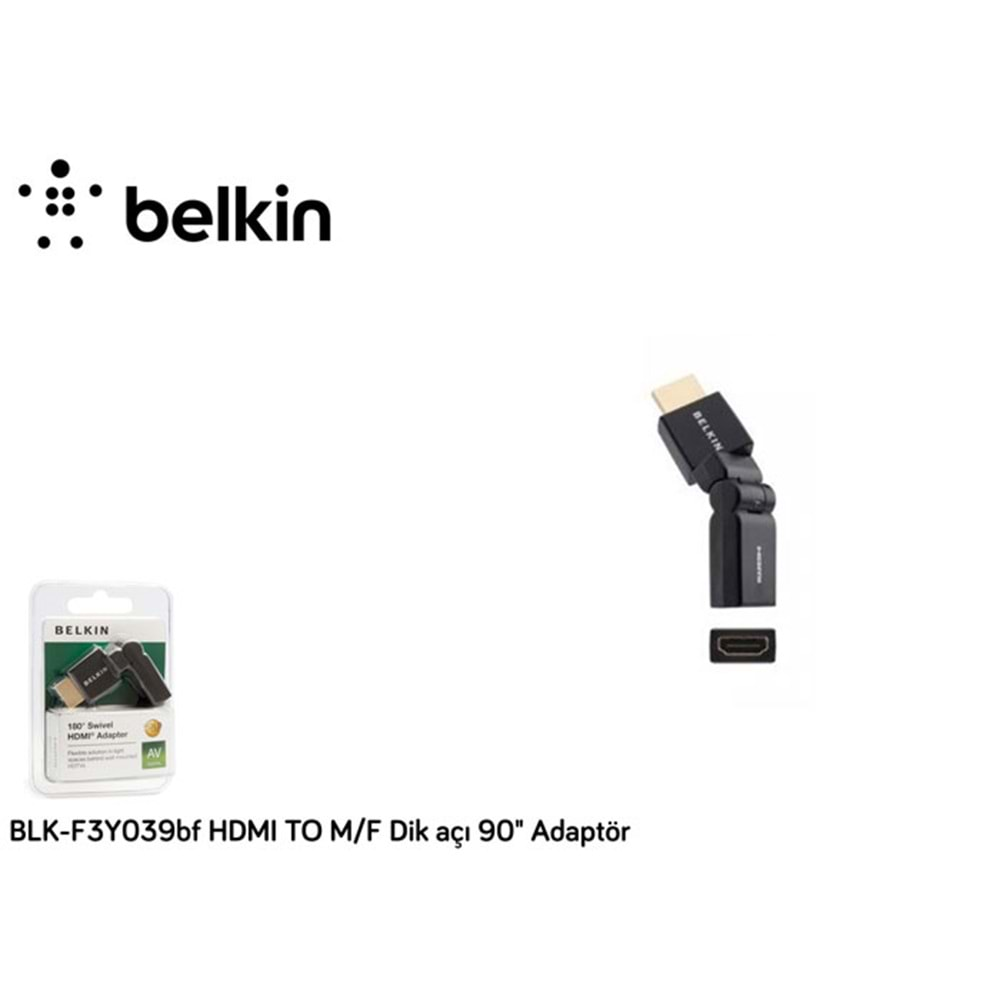 Belkin BLK-F3Y039bf HDMI TO M/F Dik açı 90 Gold Adaptör