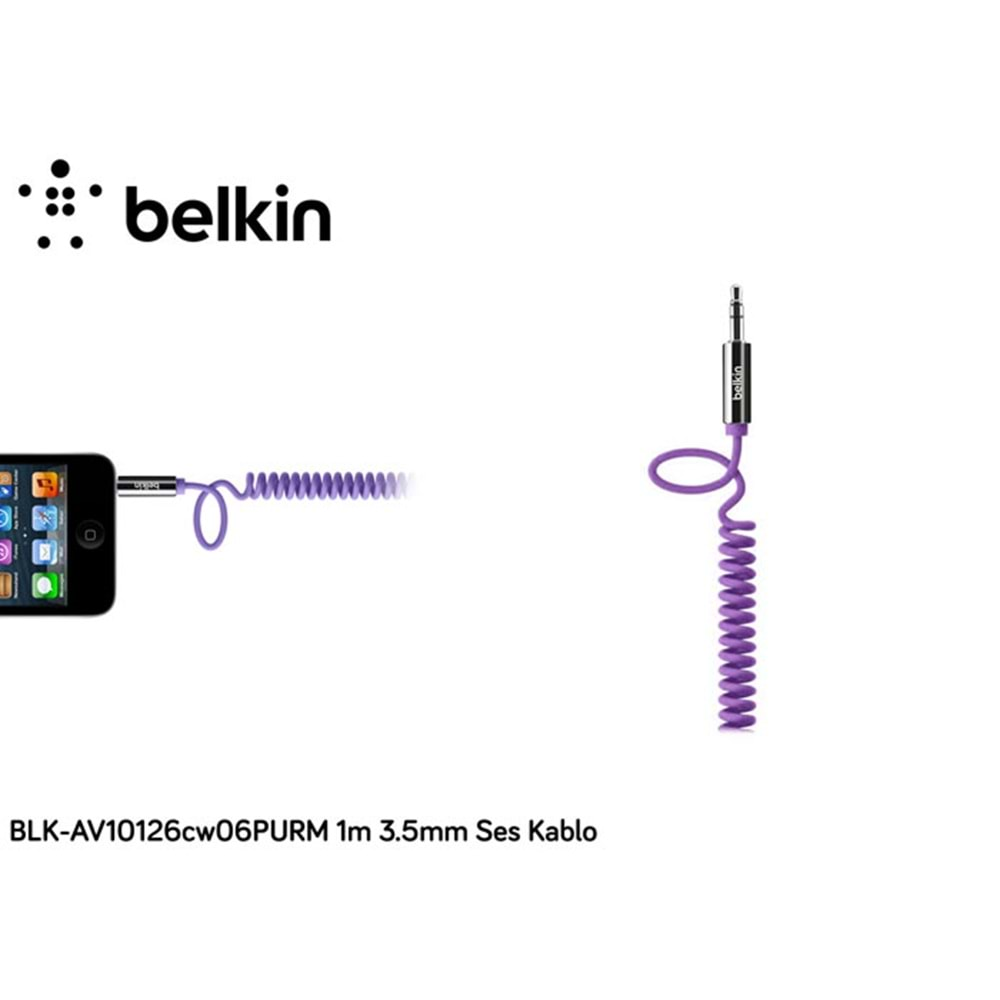 Belkin BLK-AV10126cw06PURM 1m 3.5mm Ses Kablo