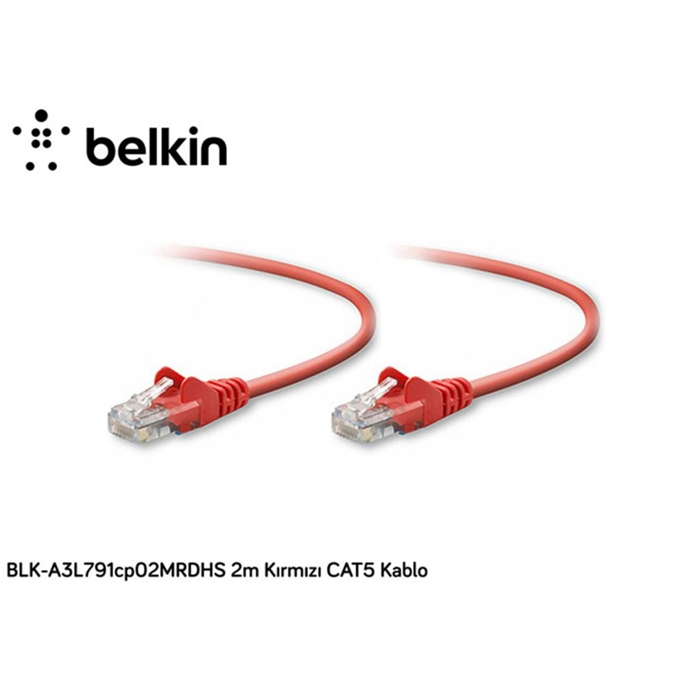 Belkin BLK-A3L791cp02MRDHS 2m Kırmızı CAT5 Kablo