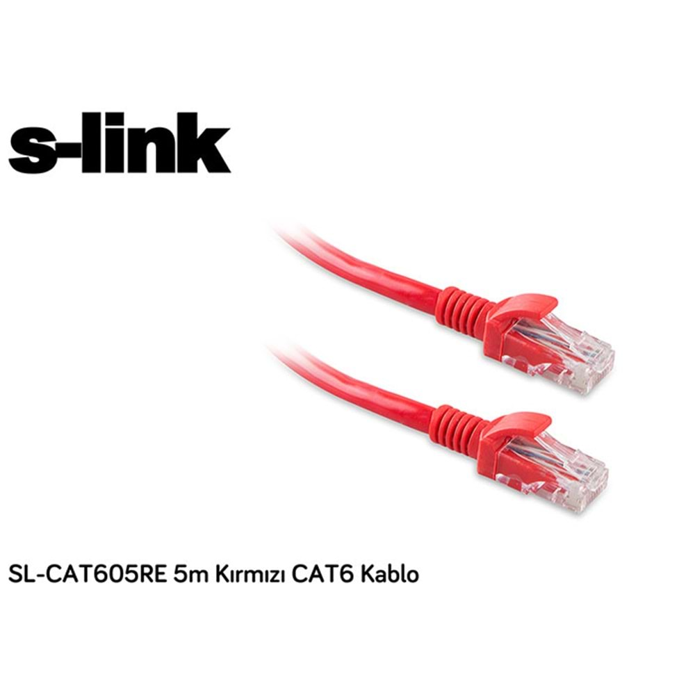 S-link SL-CAT605RE 5m Kırmızı CAT6 Kablo