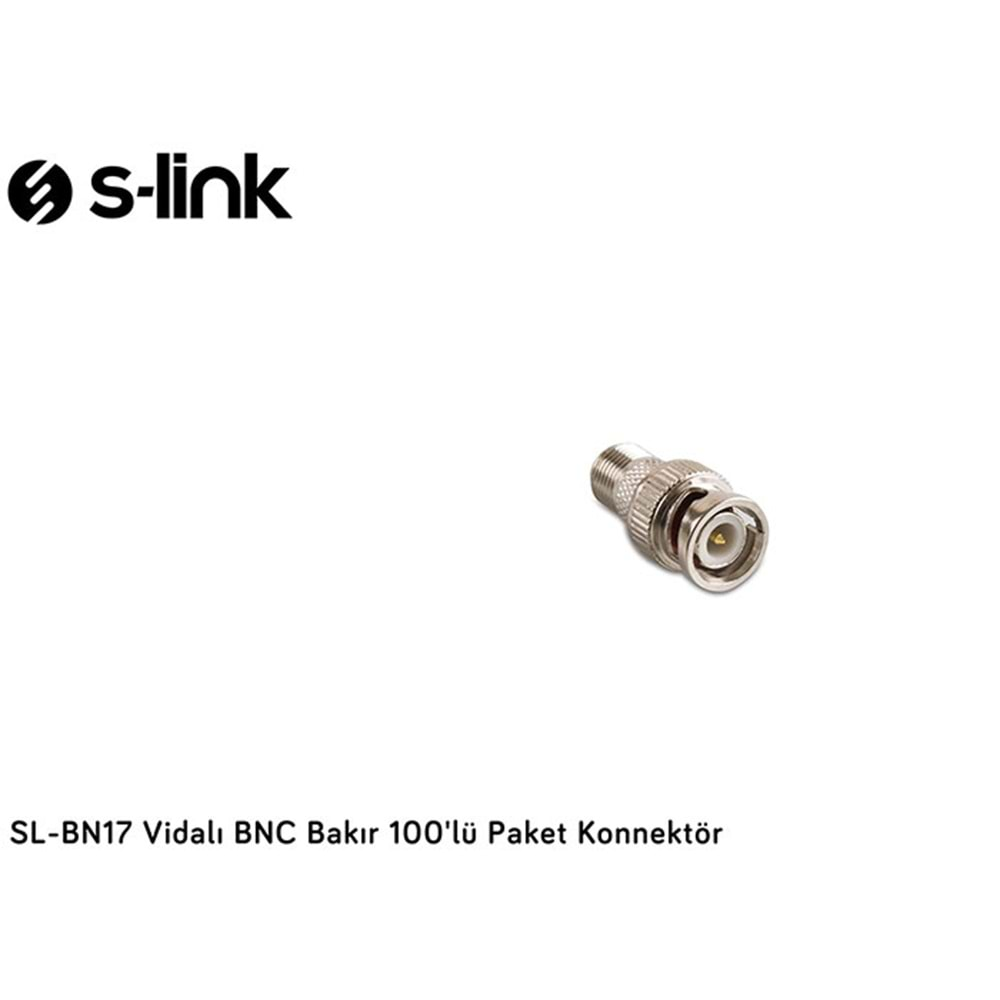 S-link SL-BN17 Vidalı BNC Bakır 50li Paket Konnektör