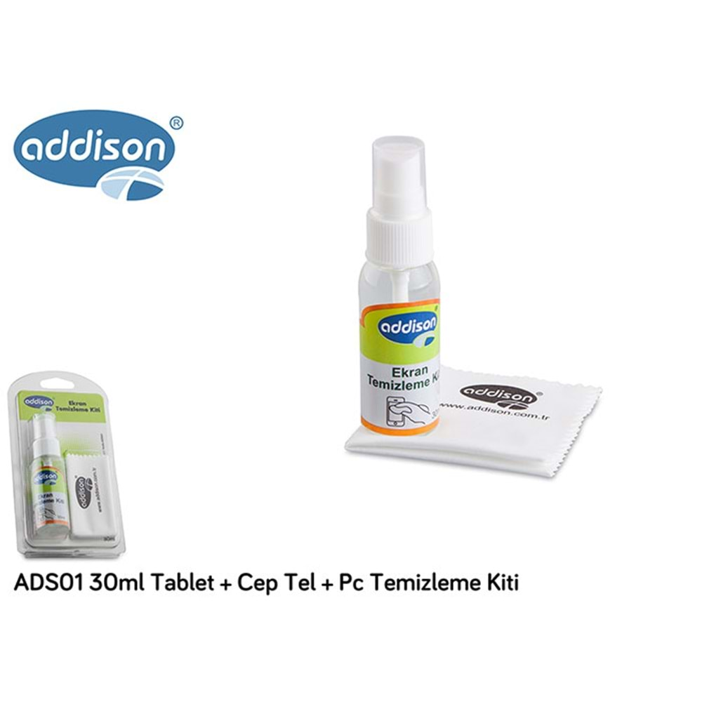 Addison ADS01 30ml Tablet + Cep Tel + Pc Temizleme Kiti