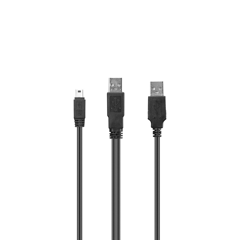 Belkin BLK-F3U167cp.5M Siyah 0.5m Y Usb 2xUSB-A,1xMini-B Usb Kablosu