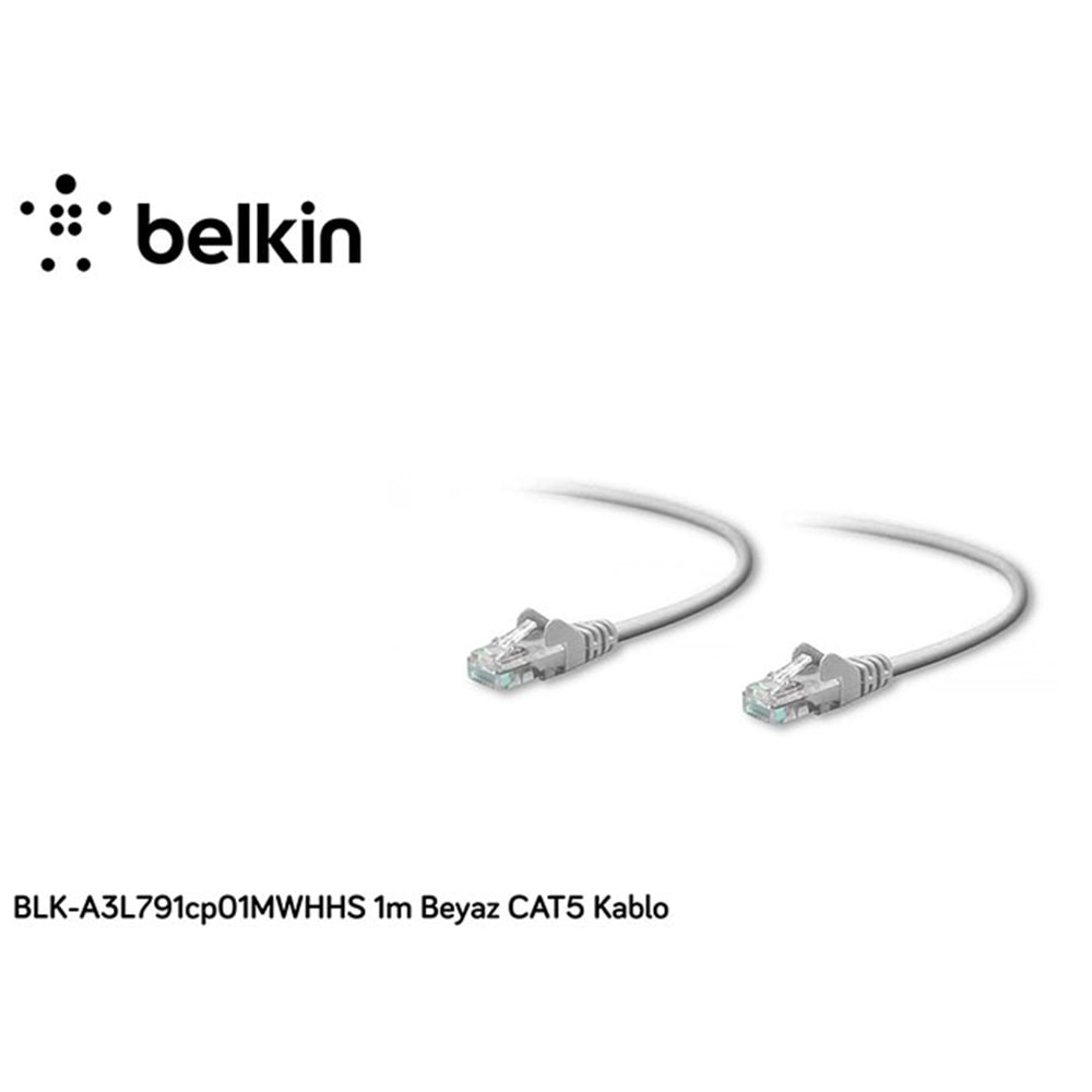 Belkin BLK-A3L791cp01MWHHS 1m Beyaz CAT5 Kablo