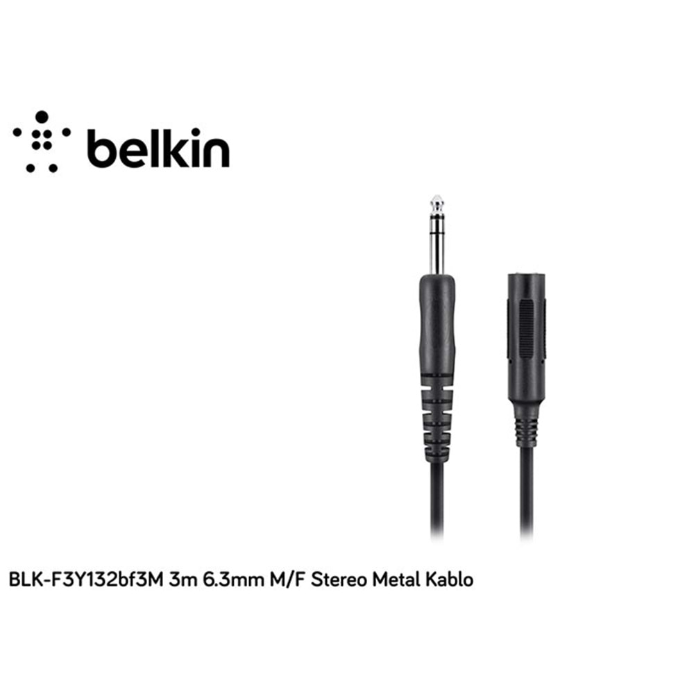 Belkin BLK-F3Y132bf3M 3m 6.3mm M/F Stereo Metal Kablo