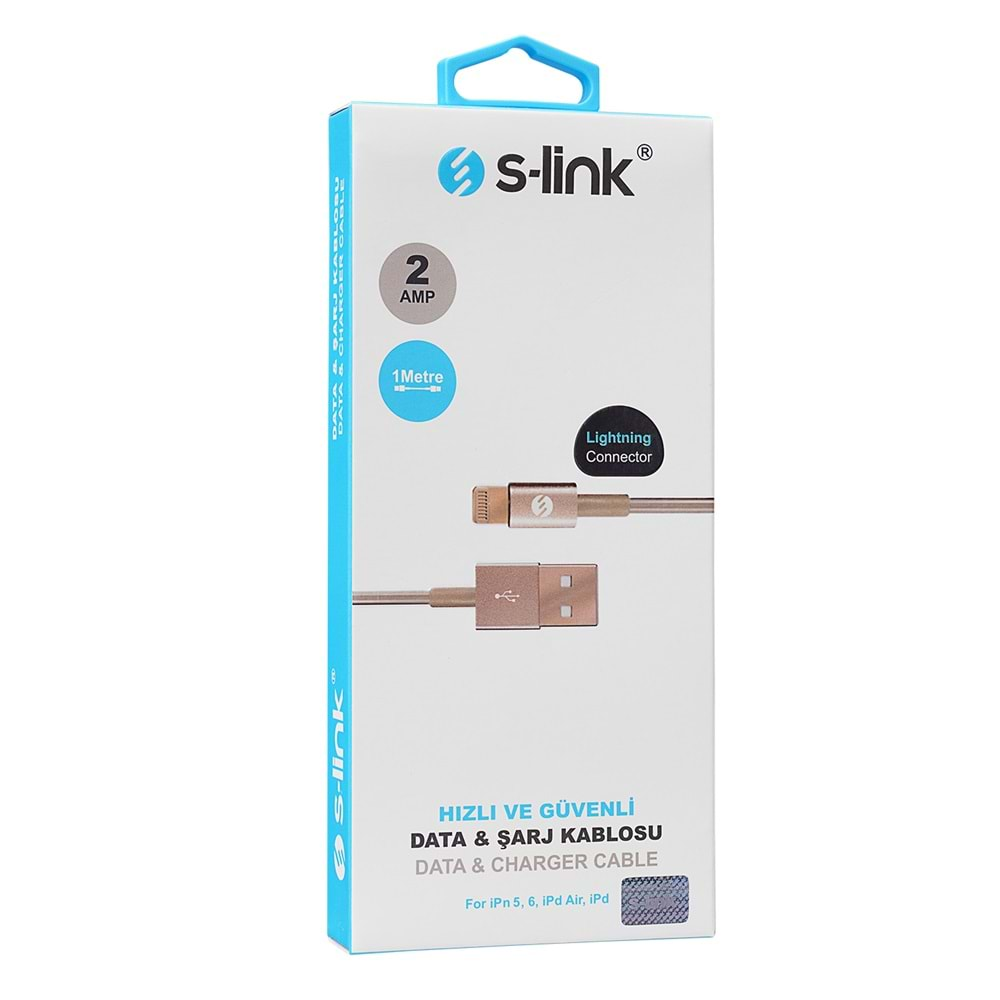 S-link IP-230 2A iPad/iPhone Lightning Gold Kablosu