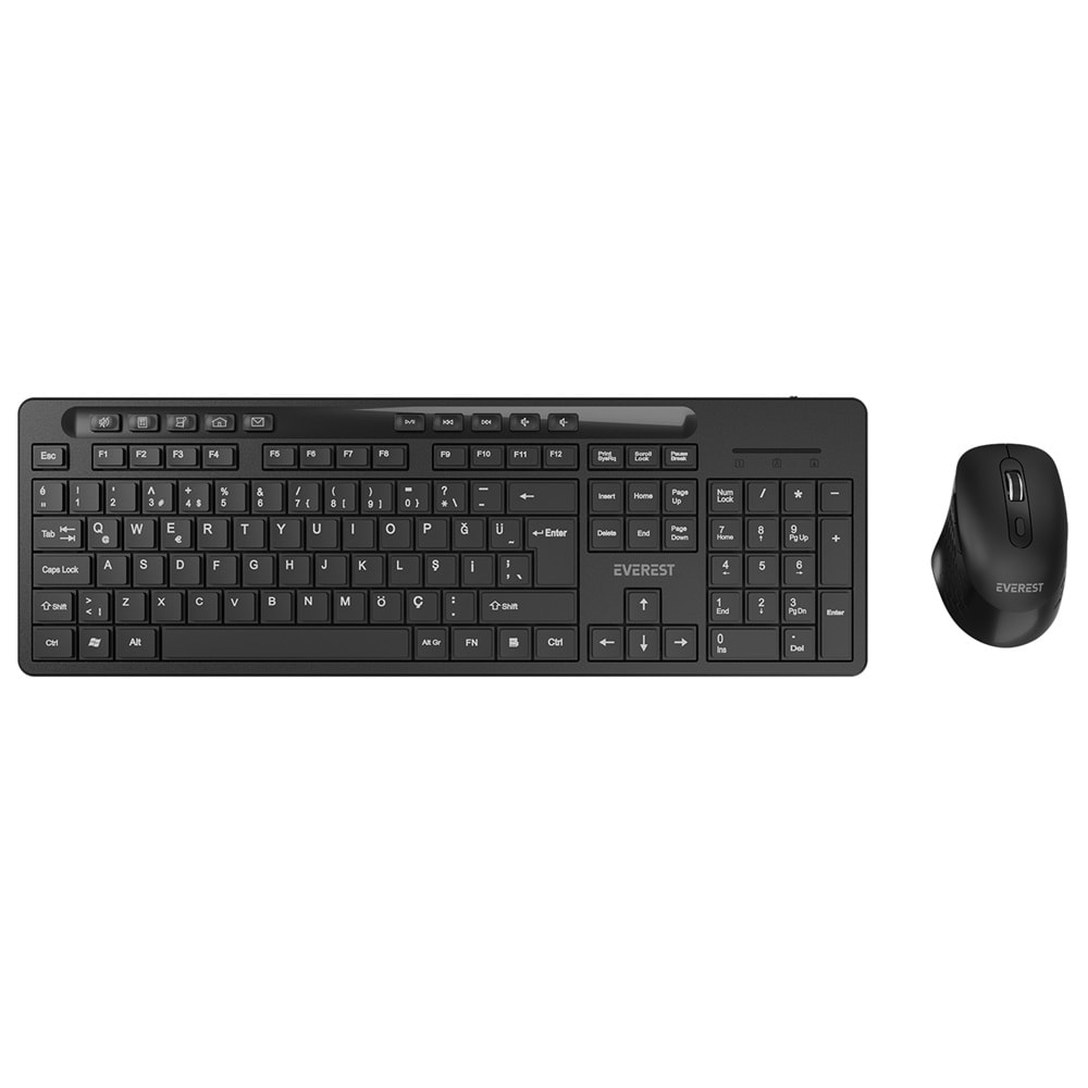 Everest KM-510 Siyah Kablosuz Q Multimedia Klavye + Mouse Set