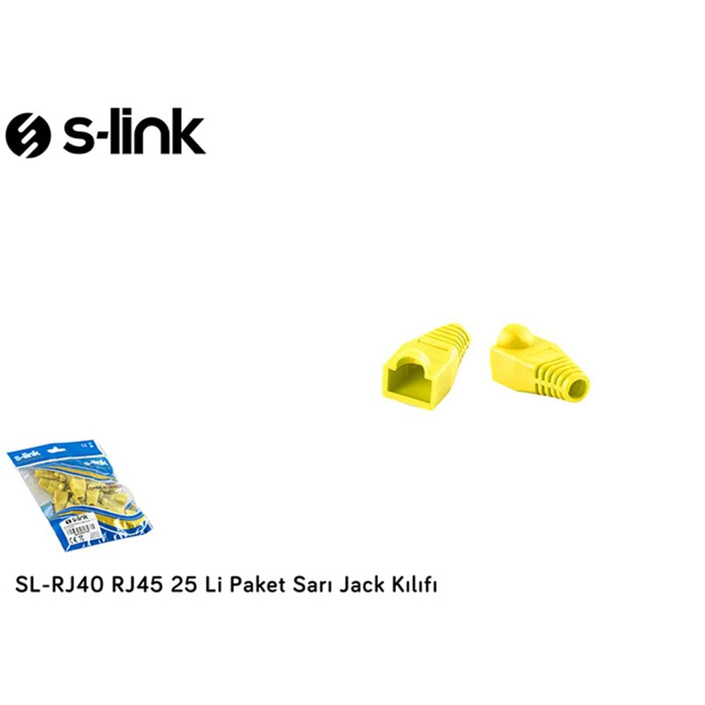 S-link SL-RJ40 RJ45 25 Li Paket Sarı Jack Kılıfı