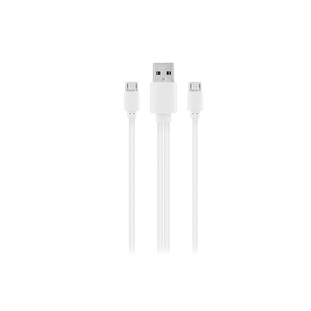 S-link SMG-328 1m Şarj Kablo 2*Micro Usb Akıllı Telefonlar Beyaz