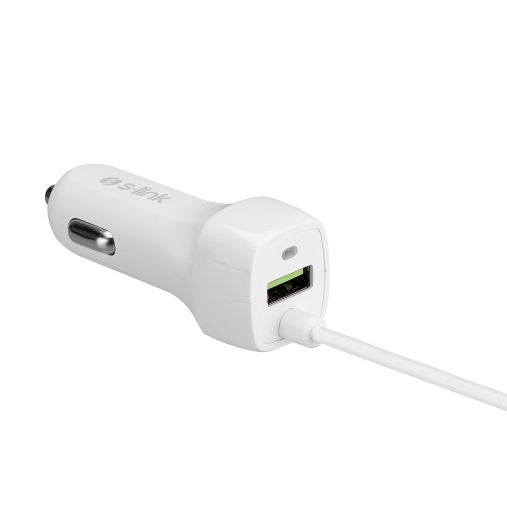 S-link SW-C535 1 Usb + Micro Usb 12/24V 3.1A Kablolu Araç Şarj Cihazı