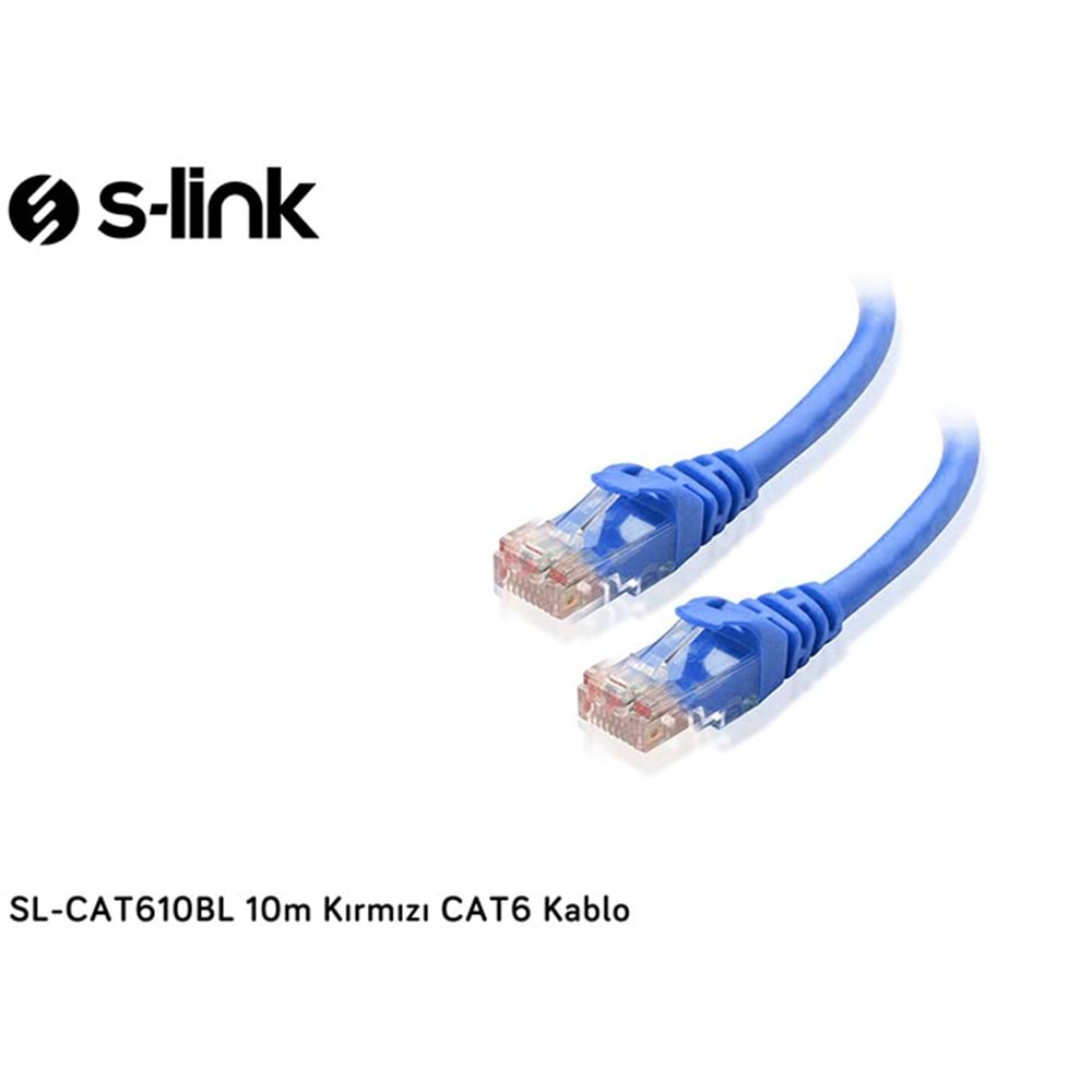 S-link SL-CAT610BL 10m Mavi CAT6 Kablo