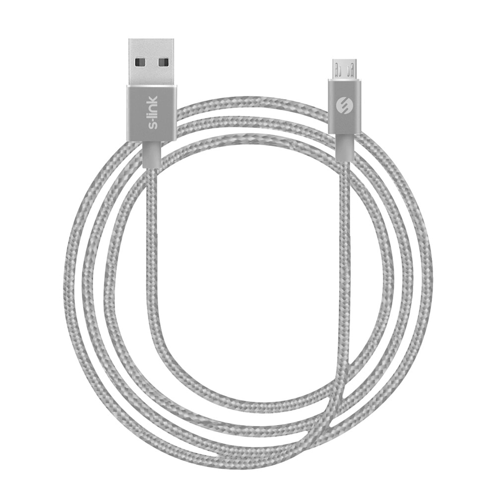 S-link Swapp SW-A5 Micro Usb 1m Silver Data + Şarj Kablosu