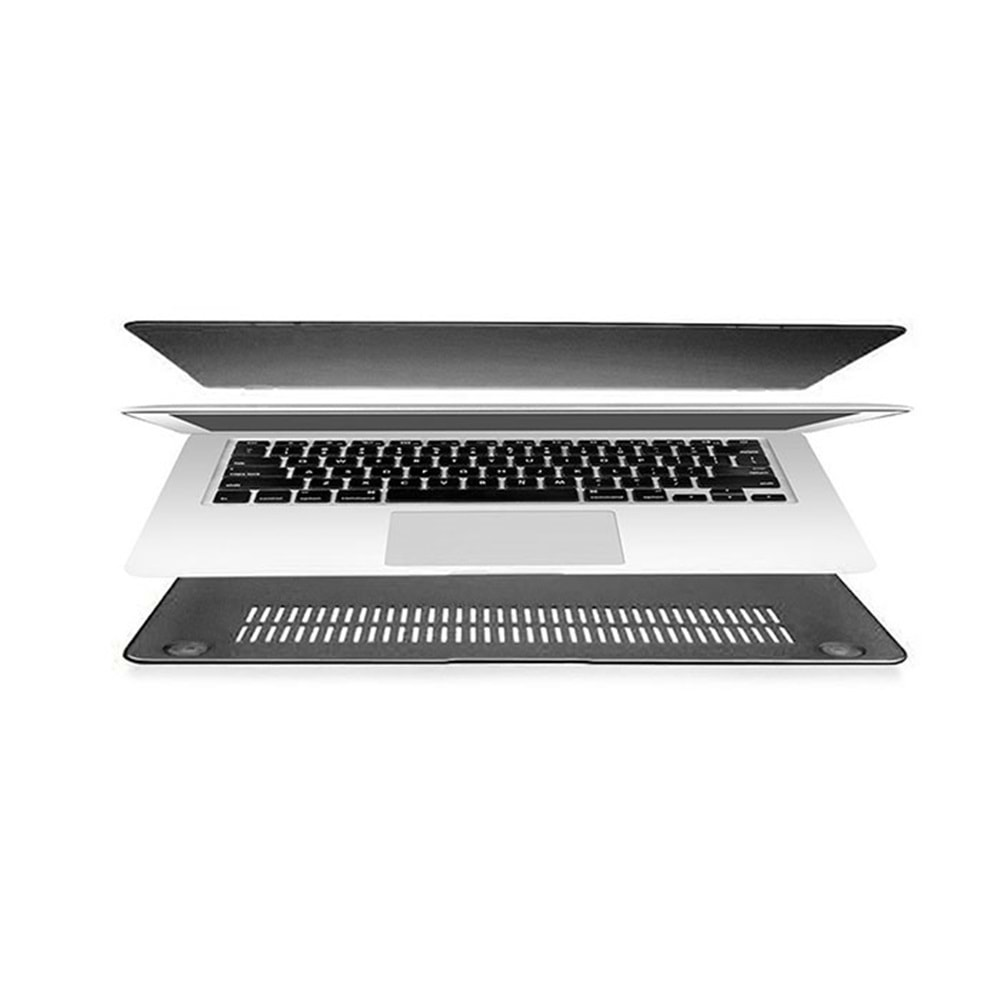 Addison 300663 13 Siyah Sert Kapaklı Kılıf Macbook Air