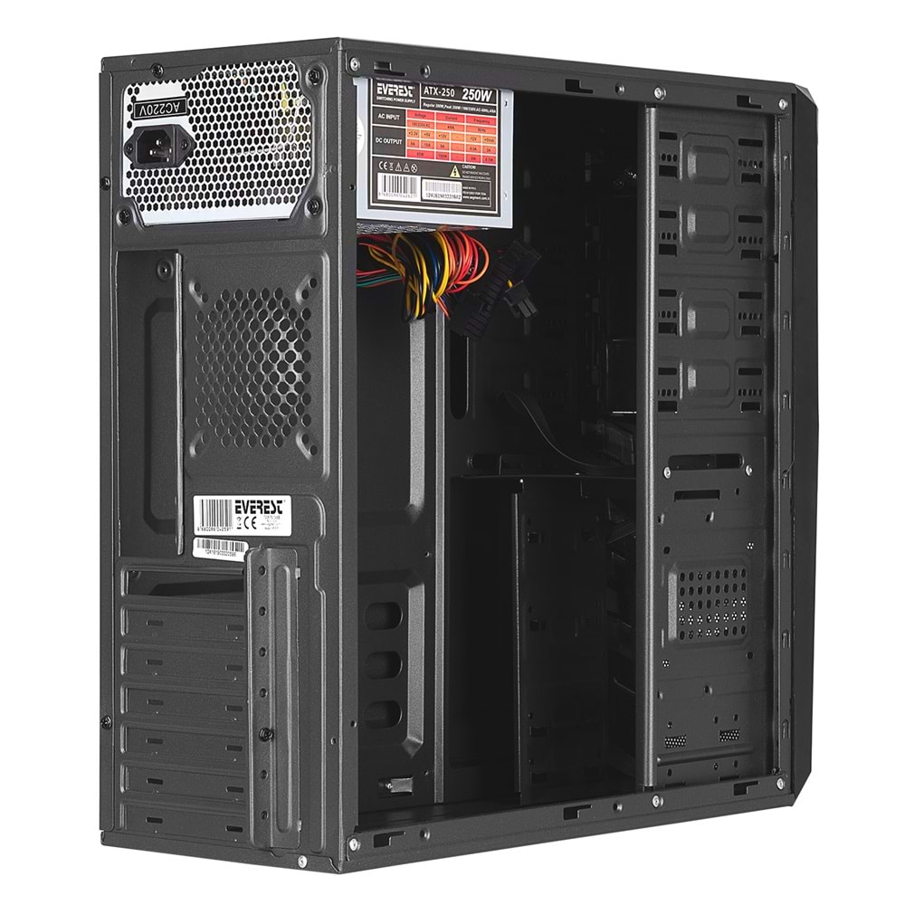 Everest 723A Peak-250W Siyah Metal Panel ATX Mid-T PC Kasası