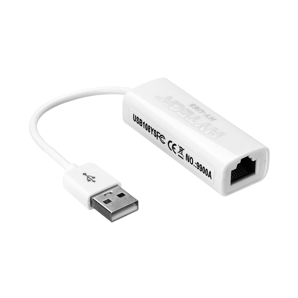 Hytech HY-U65 USB 2.0 to RJ45 Win10 Uyumlu Ethernet Çevirici