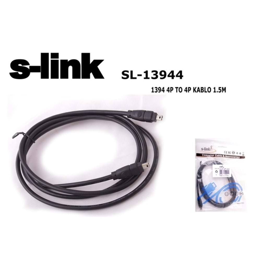 S-link SL-13944 4/4 IEEE1394 1.5m Firewire Kablosu