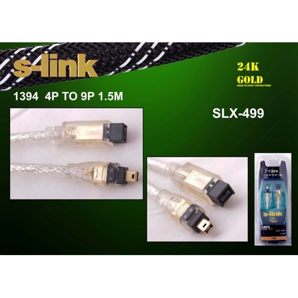 S-link SLX-499 1394 4PİN TO 9PİN 1.5m Kablosu