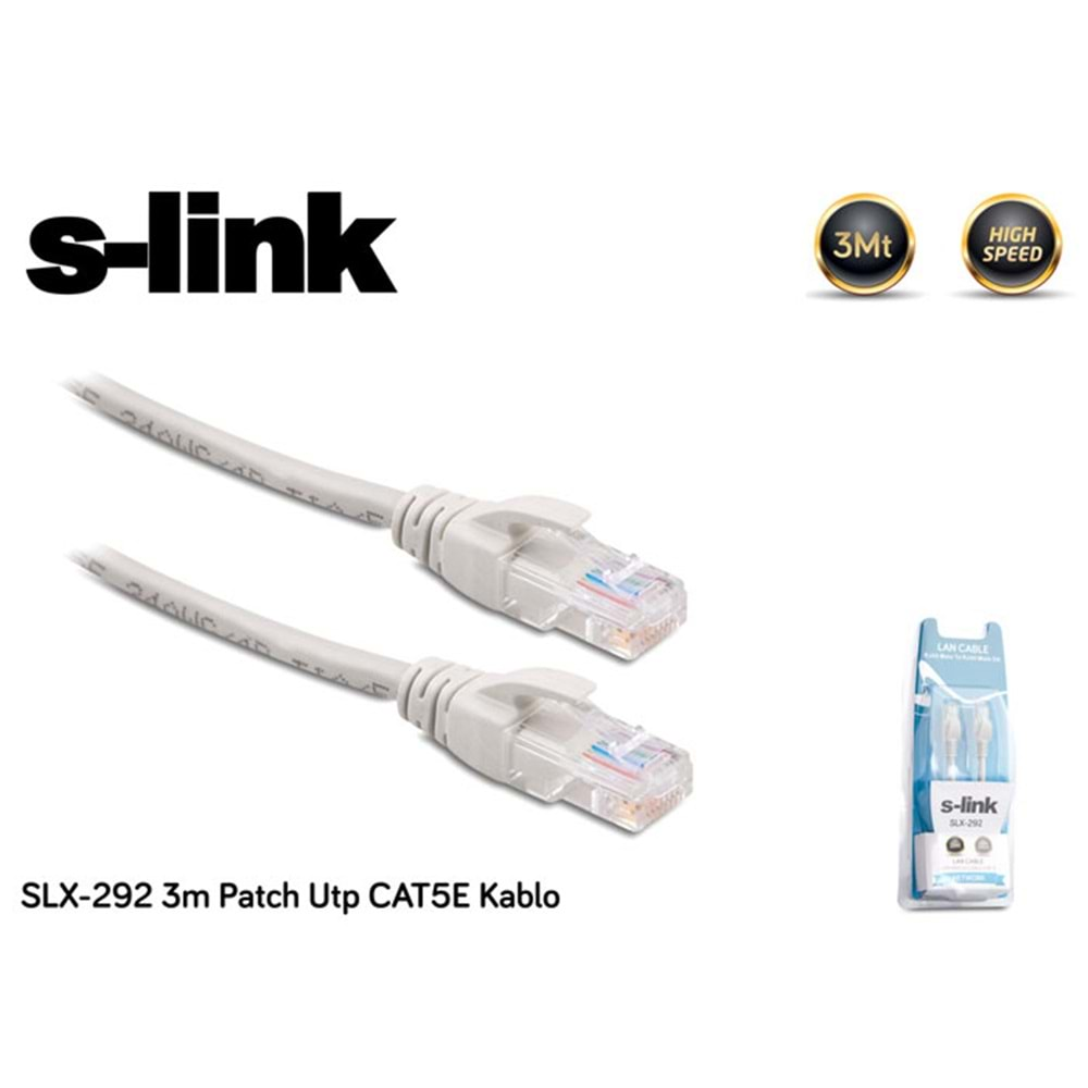 S-link SLX-292 3m Patch Utp CAT5E Kablo