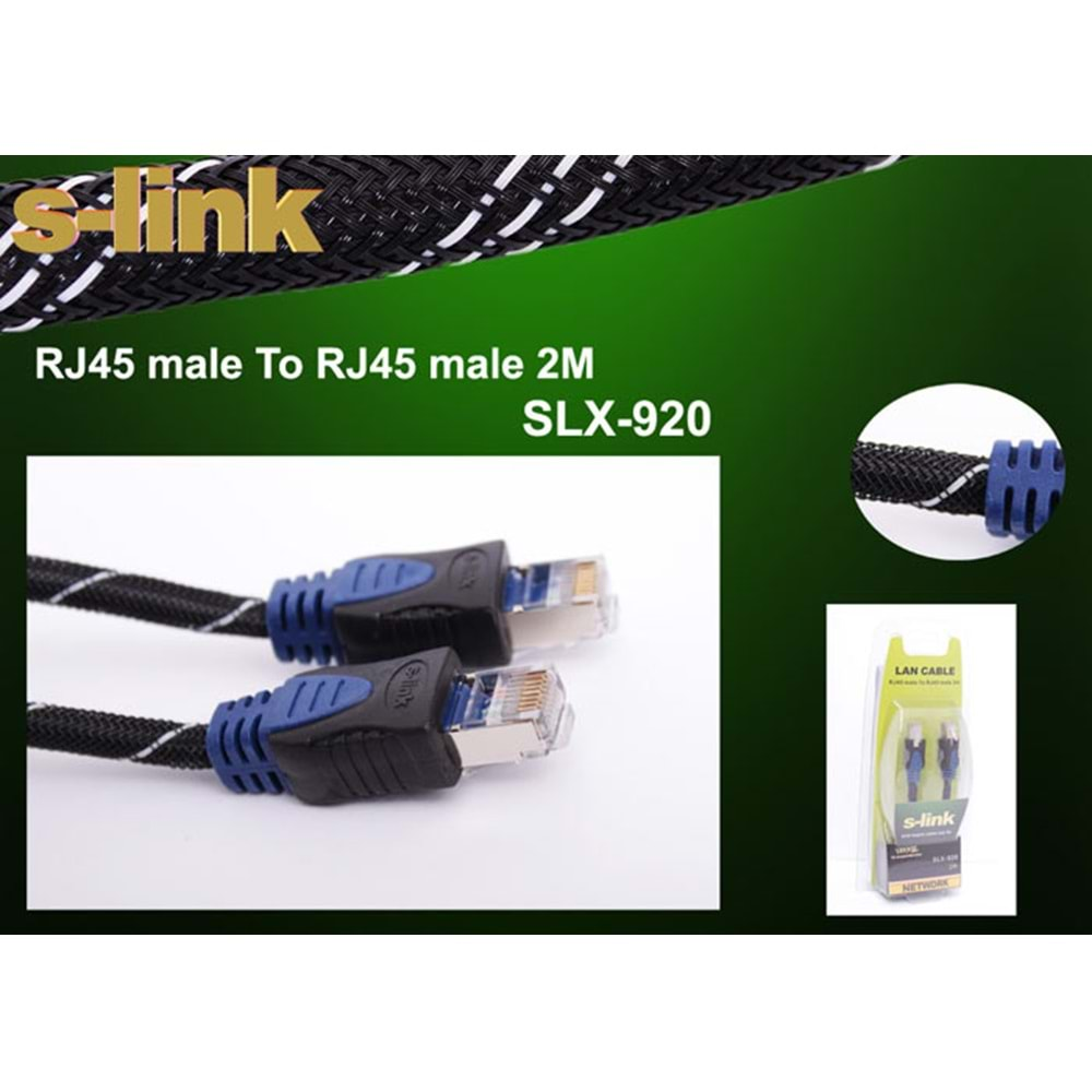 S-link SLX-M920 2m Kılıflı Metal Uçlu Kablo