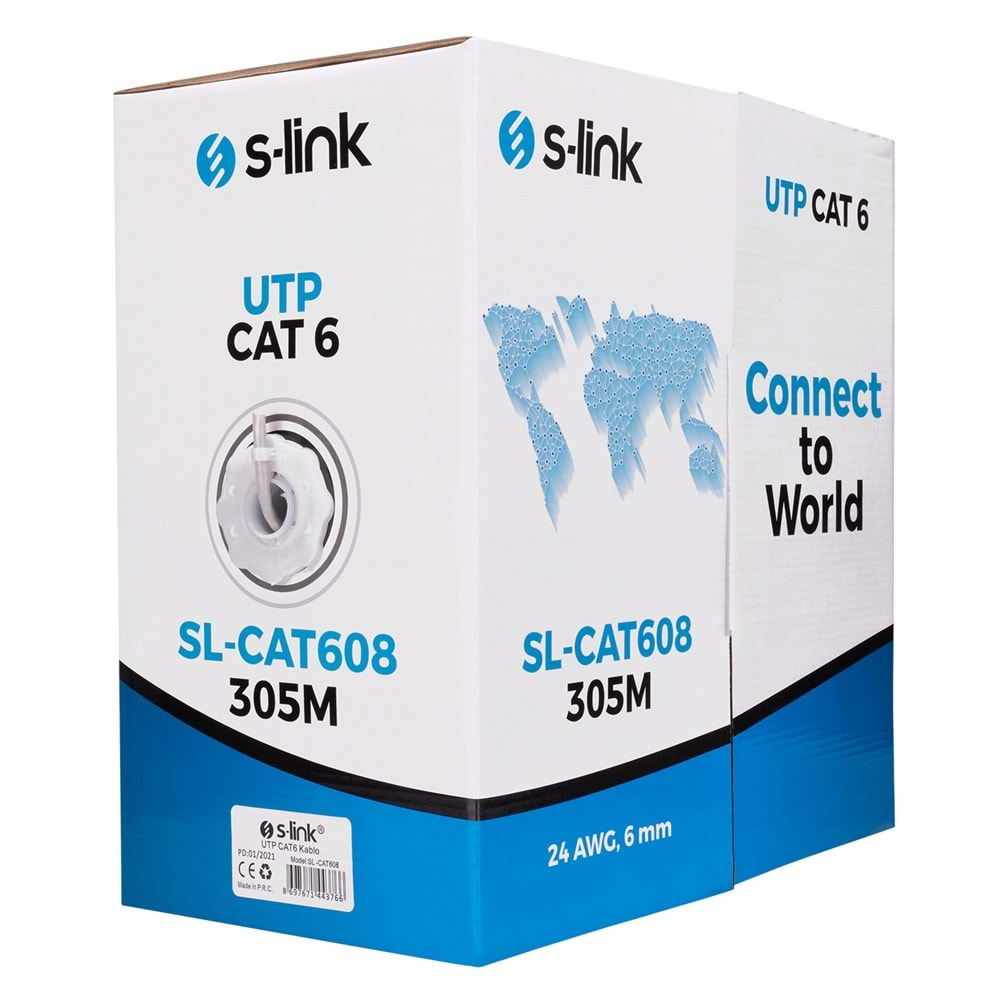 S-link SL-CAT608 305m Gri Utp CAT6 Kablo