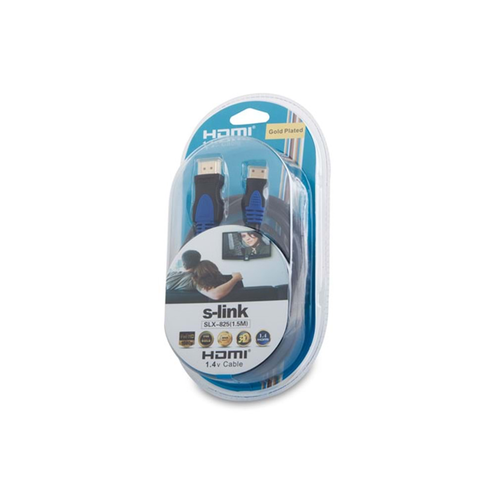 S-link SLX-825 HDMI TO Mini HDMI 1.5m Altın Uçlu 24K 1.4 Ver. 3D Kablo