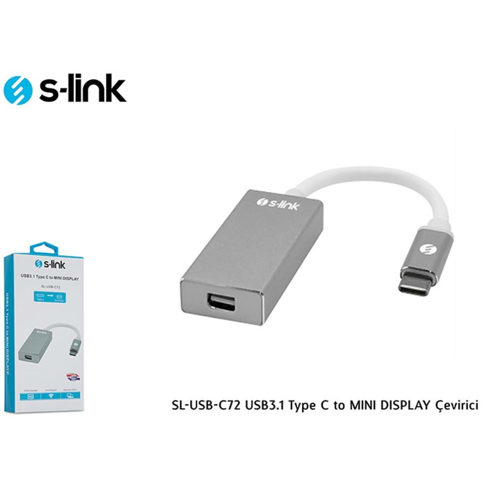 S-link SL-USB-C72 USB3.1 Type C to MINI DISPLAY Çevirici