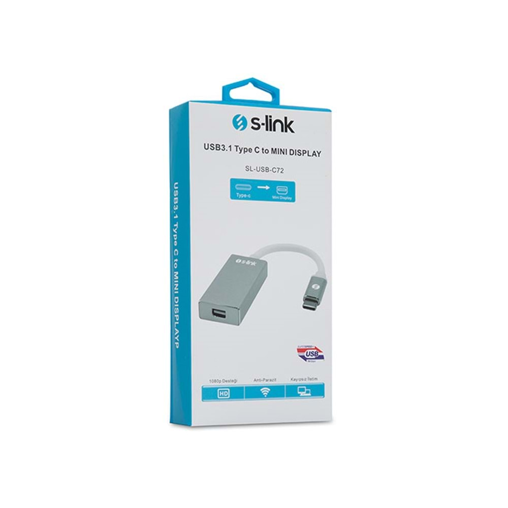 S-link SL-USB-C72 USB3.1 Type C to MINI DISPLAY Çevirici