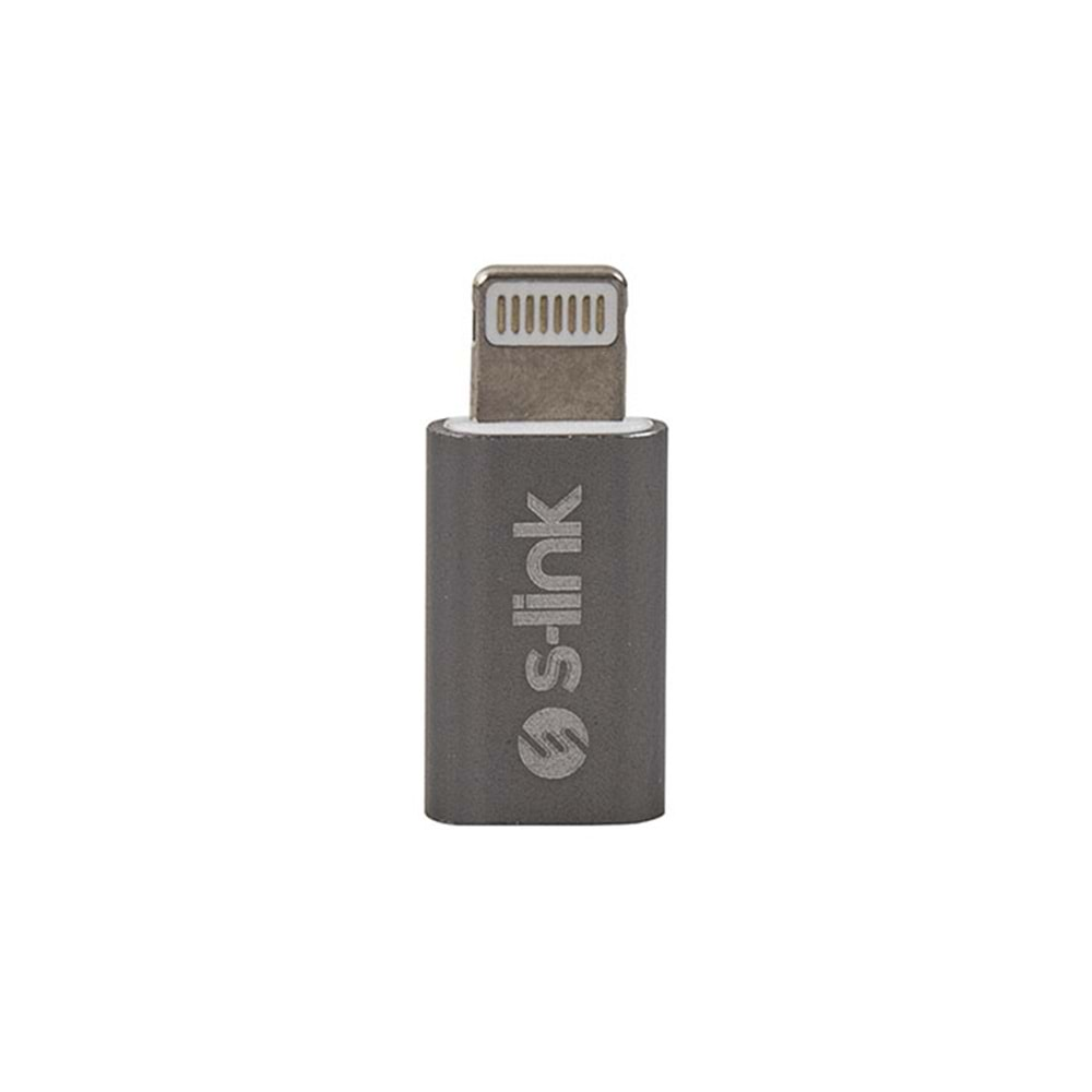 S-link SL-TA20M Gümüş Metal Gövde MicroUSB 5pin F to Lightning M Çevirici