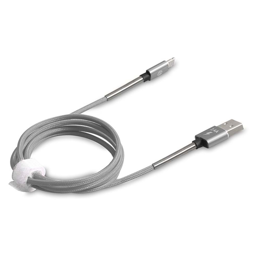 S-link Swapp SW-KC71MG 1m 2.4A Micro Usb Kılıflı Gri Data + Şarj Kablosu