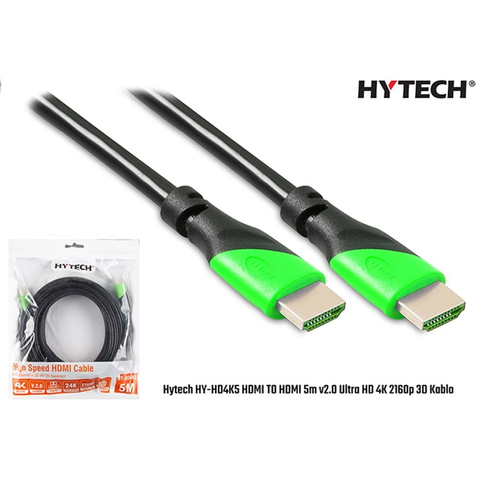 Hytech HY-HD4K5 HDMI TO HDMI 5m v2.0 Ultra HD 4K 2160p 3D Kablo