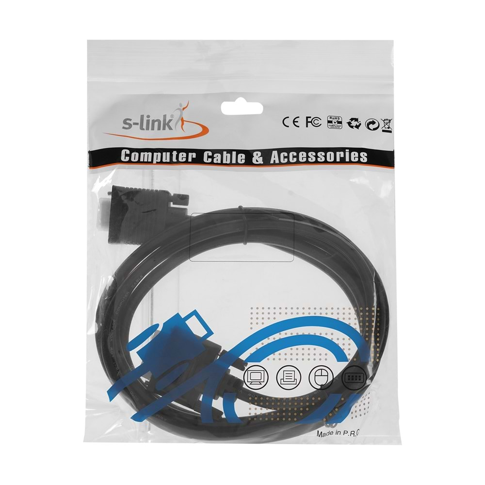 S-link SL-DVI25 DVI 24+1 M TO VGA M 2m Kablo