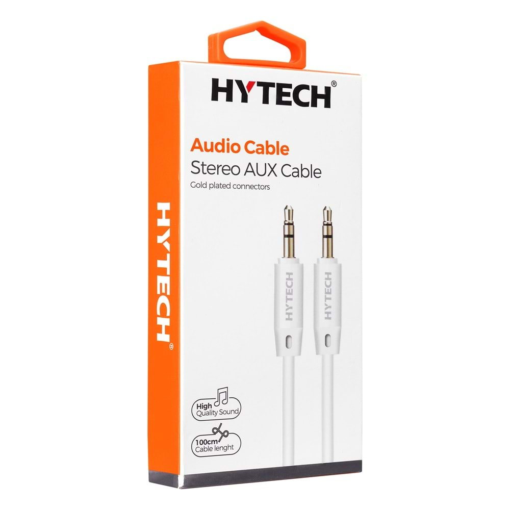 Hytech HY-X70 1m Beyaz 3.5mm Stereo Ses Kablosu