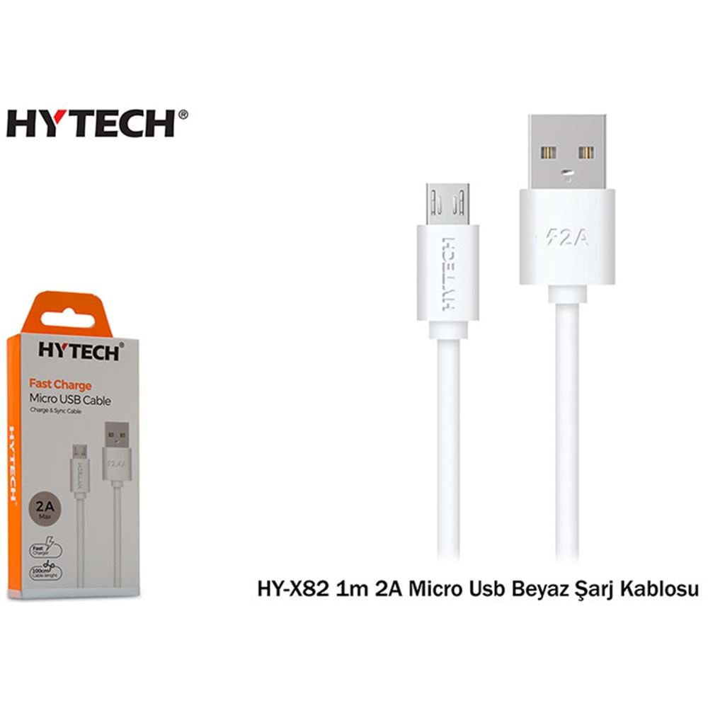 Hytech HY-X82 1m 2A Micro Usb Beyaz Şarj Kablosu