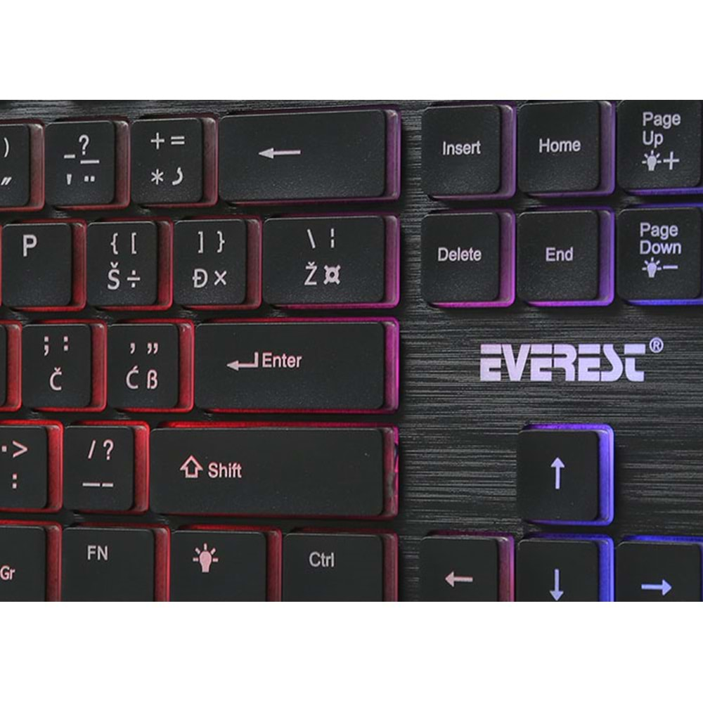 Everest KB-840 Siyah Renk Aydınlatmalı USB LC Layout Slim Klavye